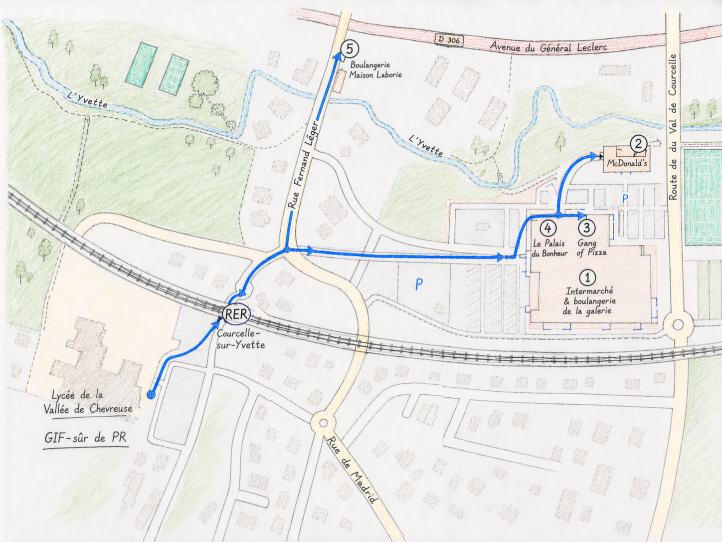 Carte des restaurants à proximité du lycée de la Vallée de Chevreuse